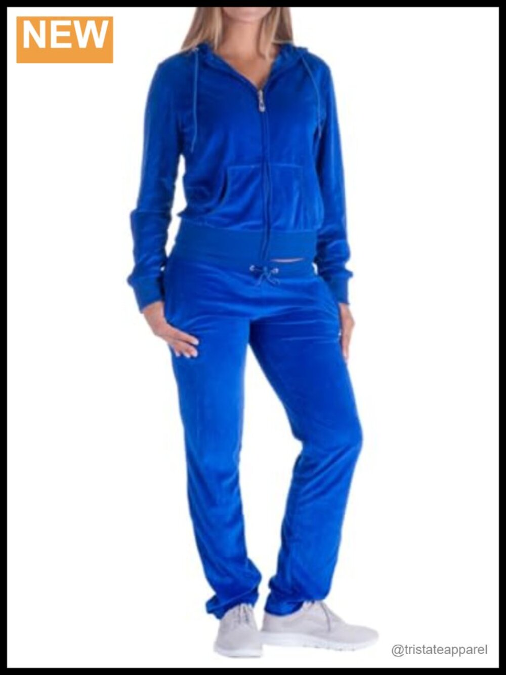 Womens Velour Tracksuit Set 2 Piece Zip Hoodie Jogger Sweatpants Warm Up